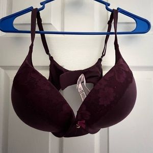 Victoria’s Secret, Body by Victoria, push up bra, 32DDD, burgundy